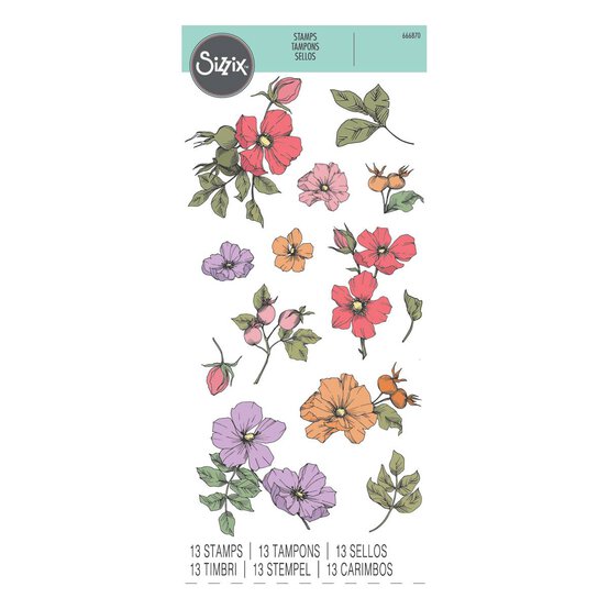 Sizzix Wildflower Botanicals Stamp Set 13 Pieces