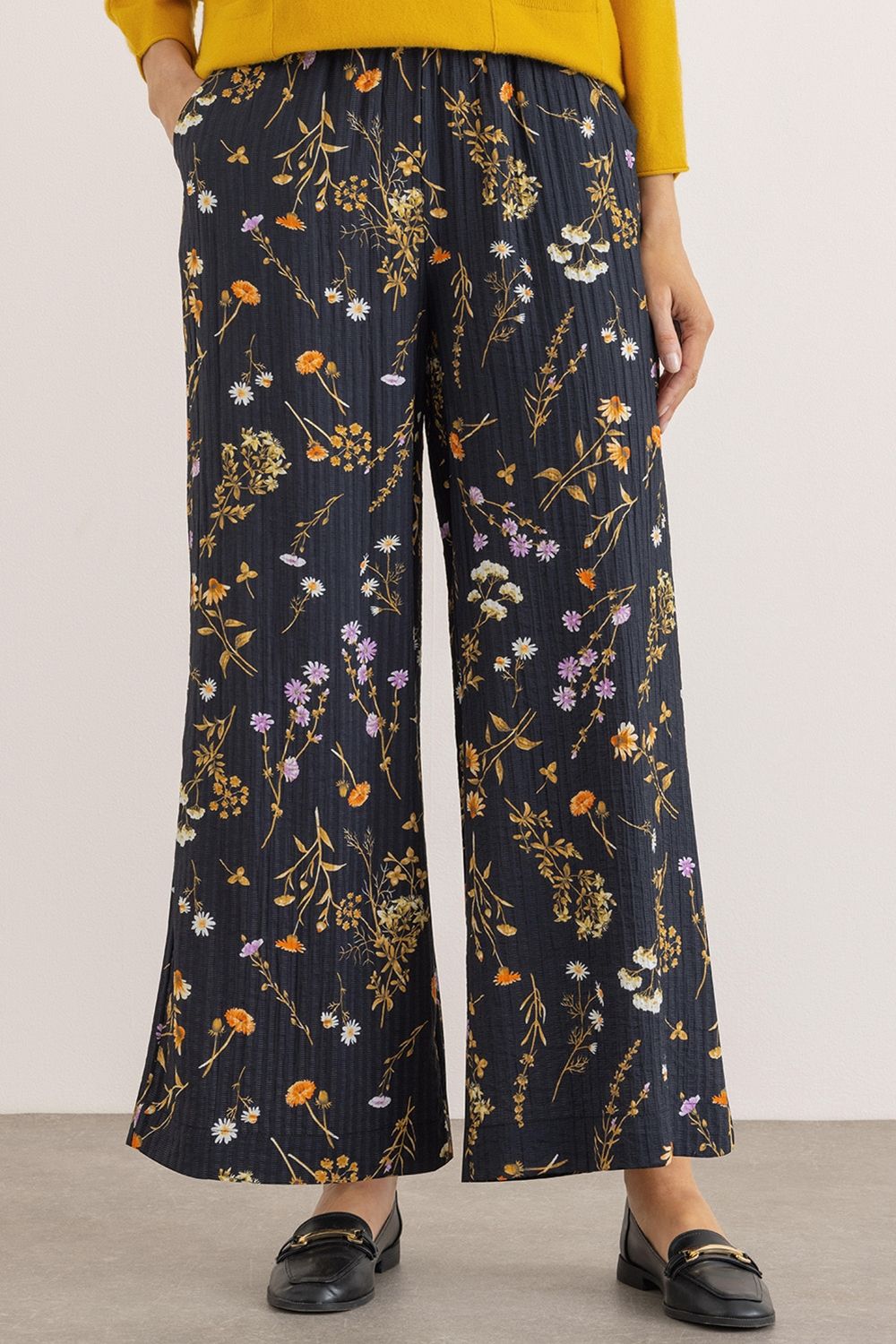 Klass. Wide Leg Botanical Print Trousers