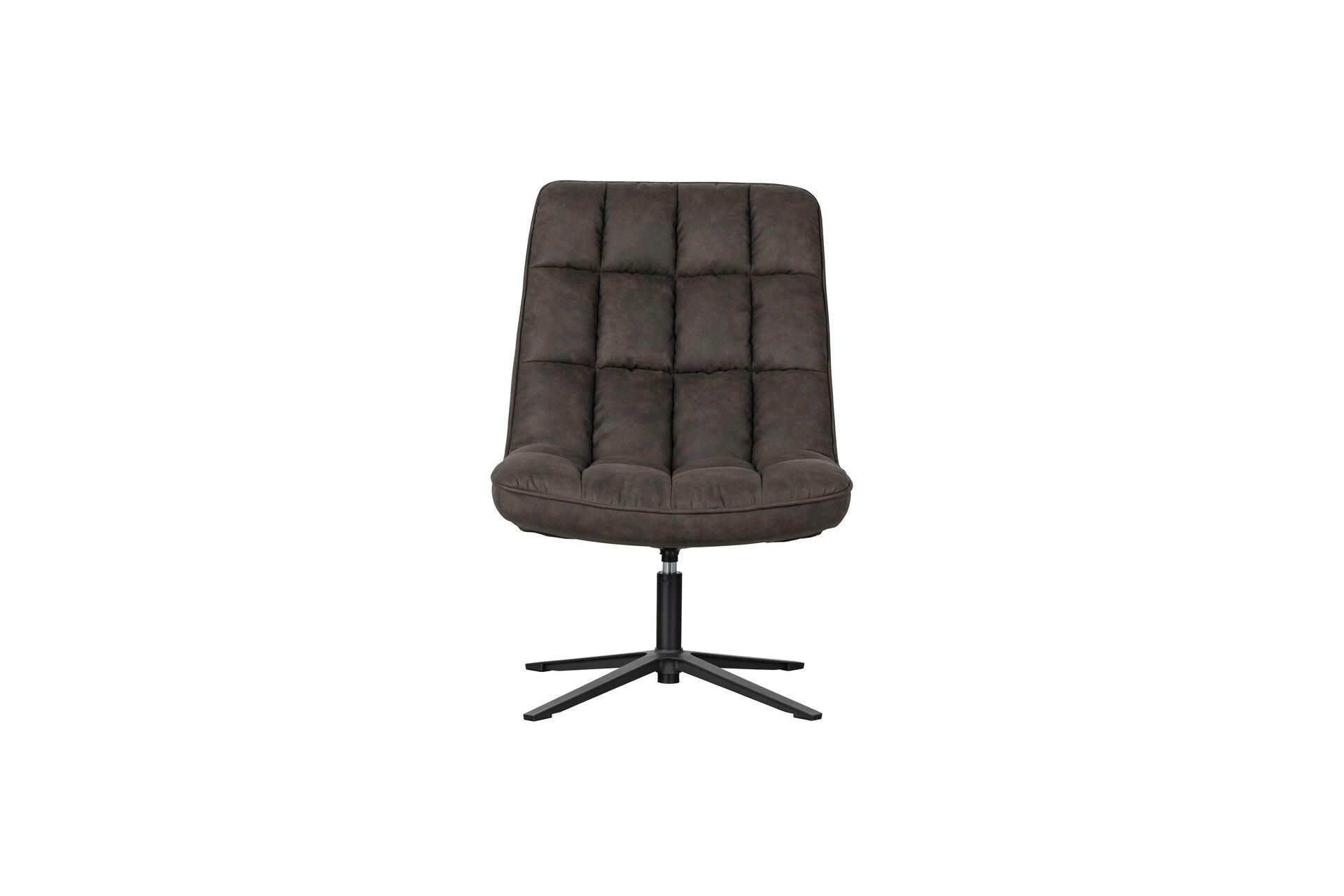 DIRKJE - Fauteuil avec finition en cuir noir