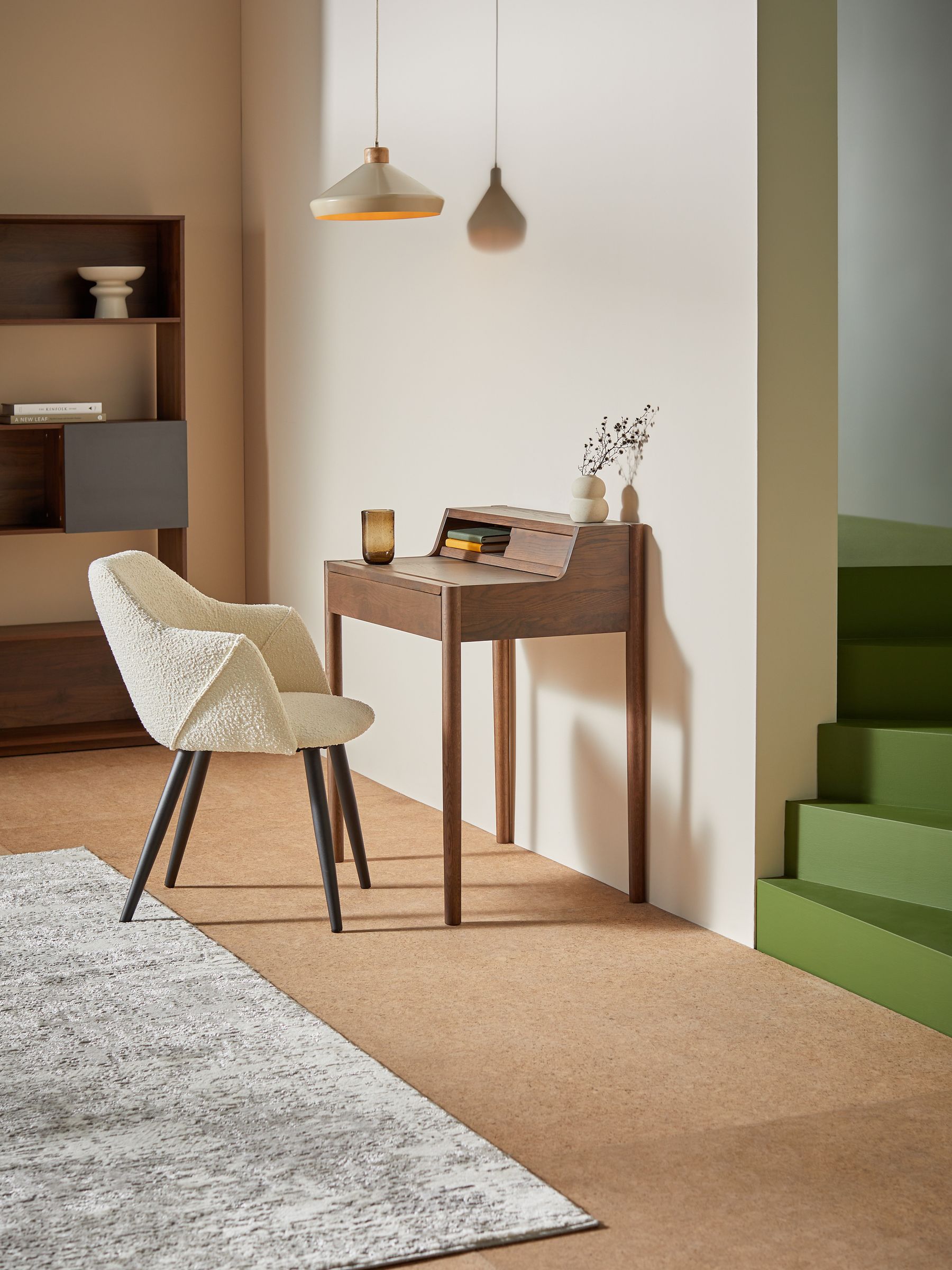 Leonie Compact Office Desk in Dark Stain Oak