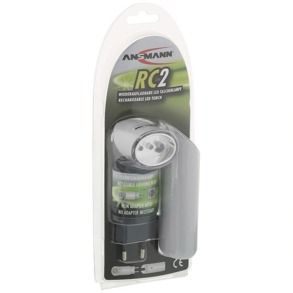Taschenlampe, RC2, NiMH-Akku, LED, Grau, Kunststoff