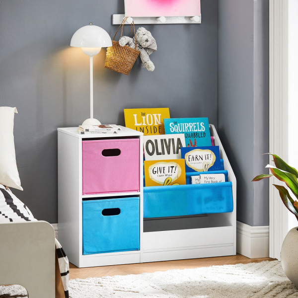 SoBuy Regał dziecięcy z 5 półkami Wielokolorowy 80x30x61cm KMB76-F