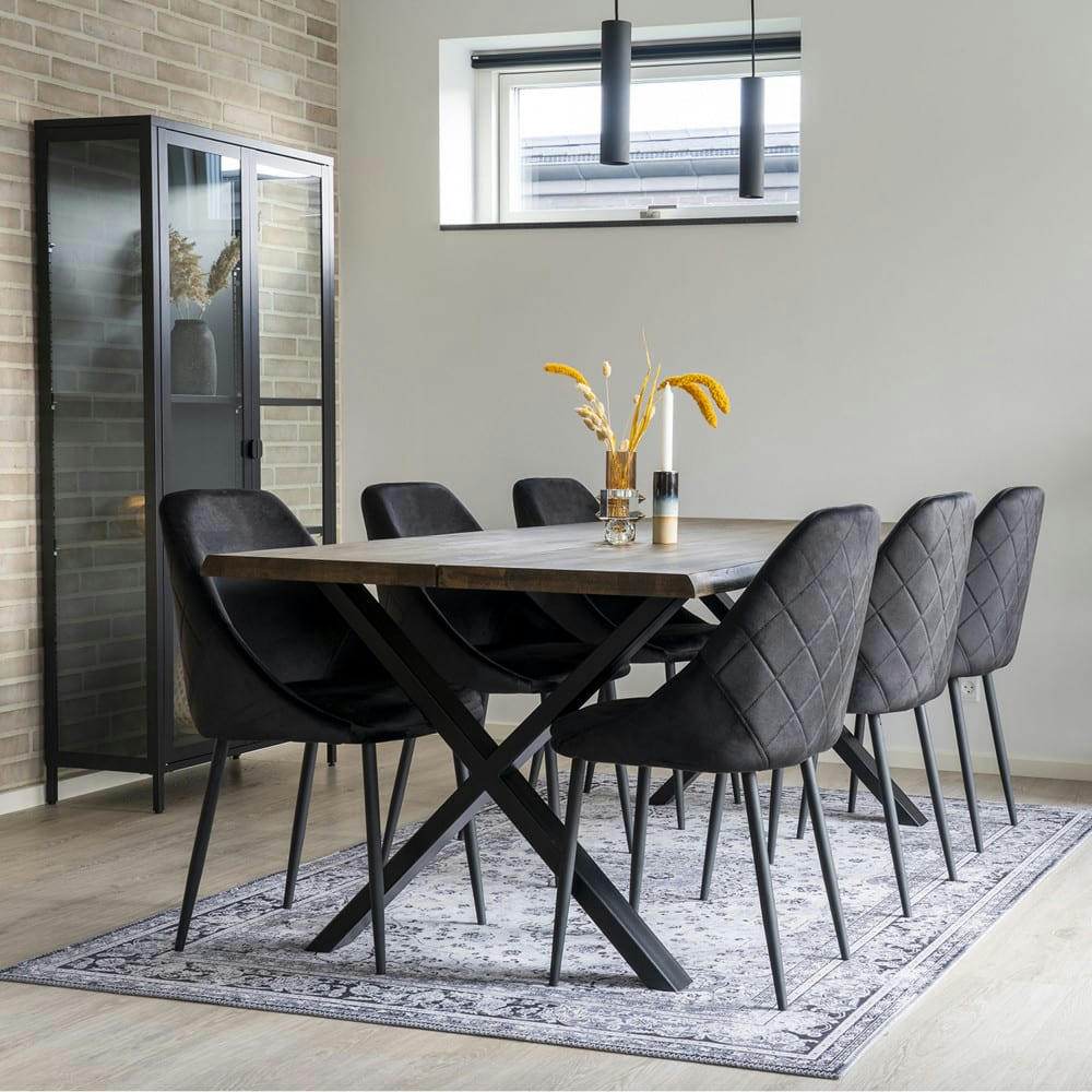 HAVANA - Tapis vintage en chenille noir et blanc noir  et  blanc 160x230 cm