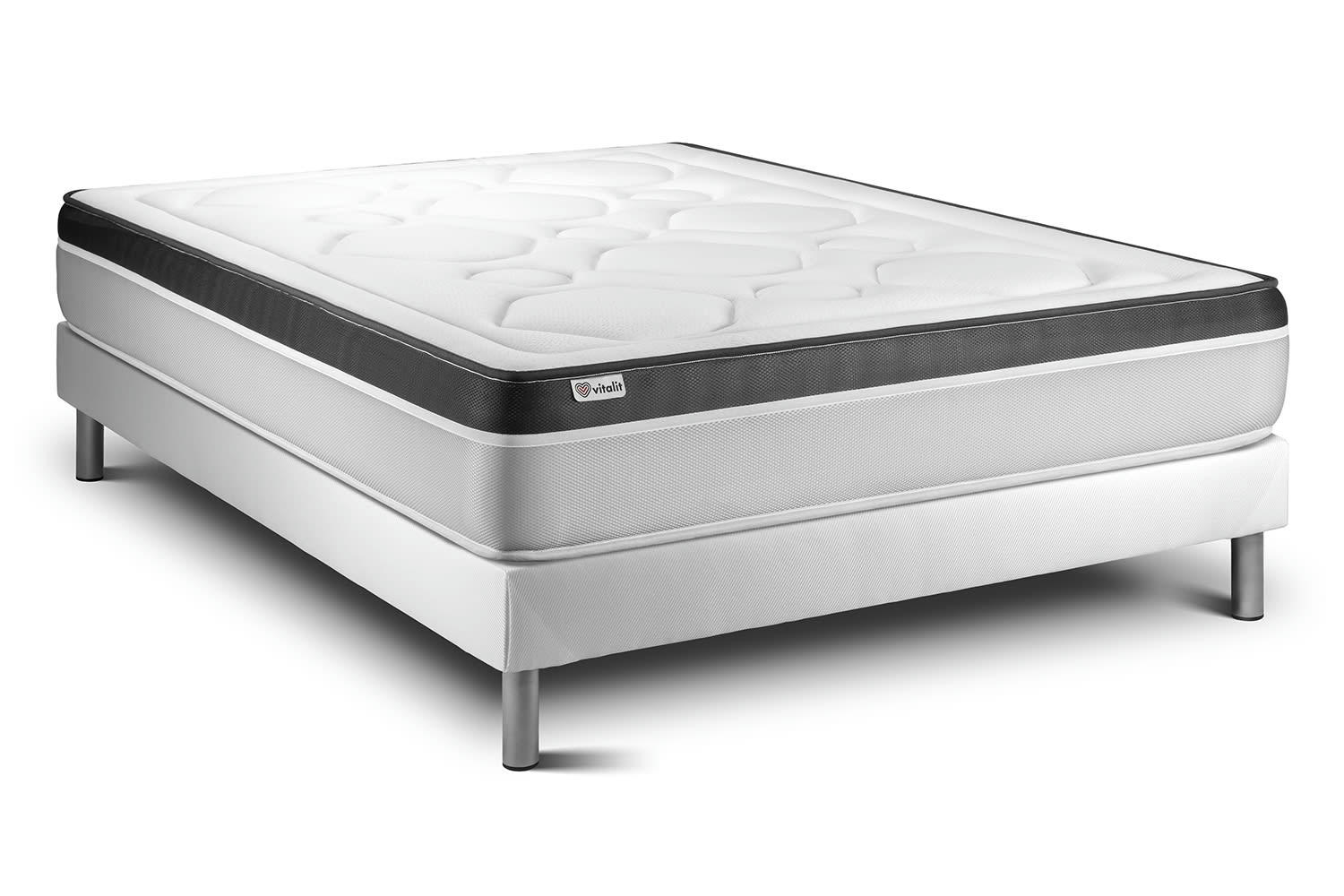 VITAL ERGO - Ensemble Mousse  à mémoire de forme 140x190cm kit Blanc