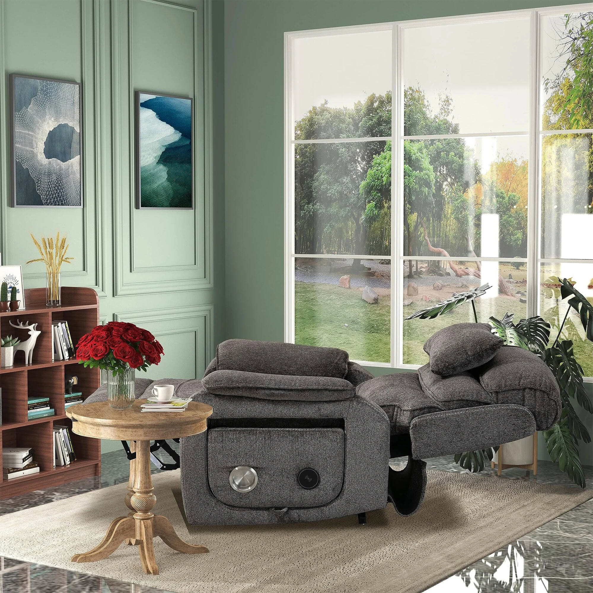 Oversized Power Lift Recliner Chair Heat & Massage, 180 Lying Flat