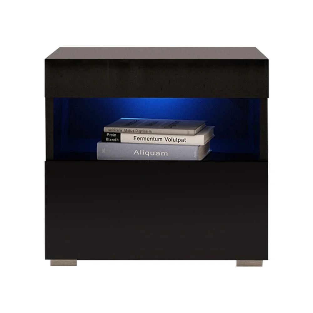 Strick & Bolton Cyrena High-gloss Nightstand with LED Lights