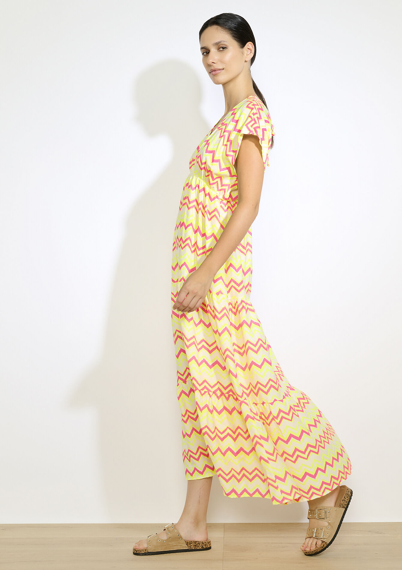 Maxi-jurk met zigzag print