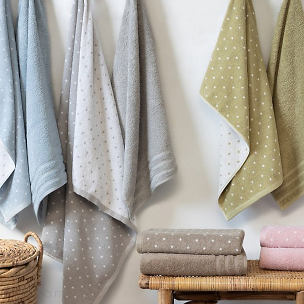 Drap de douche en coton 70X140 cm collection EFFICIENT DOTS bleu capri