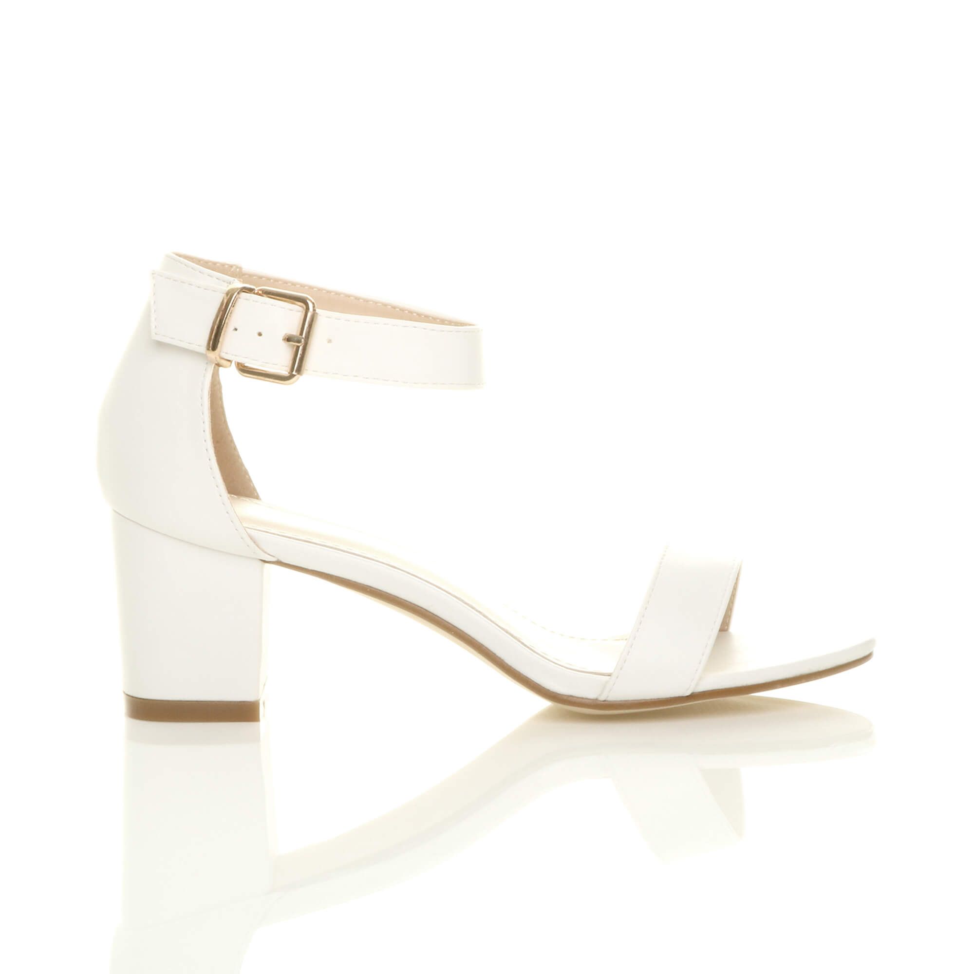 AJVANI Mid Block Heel Ankle Strap Sandals
