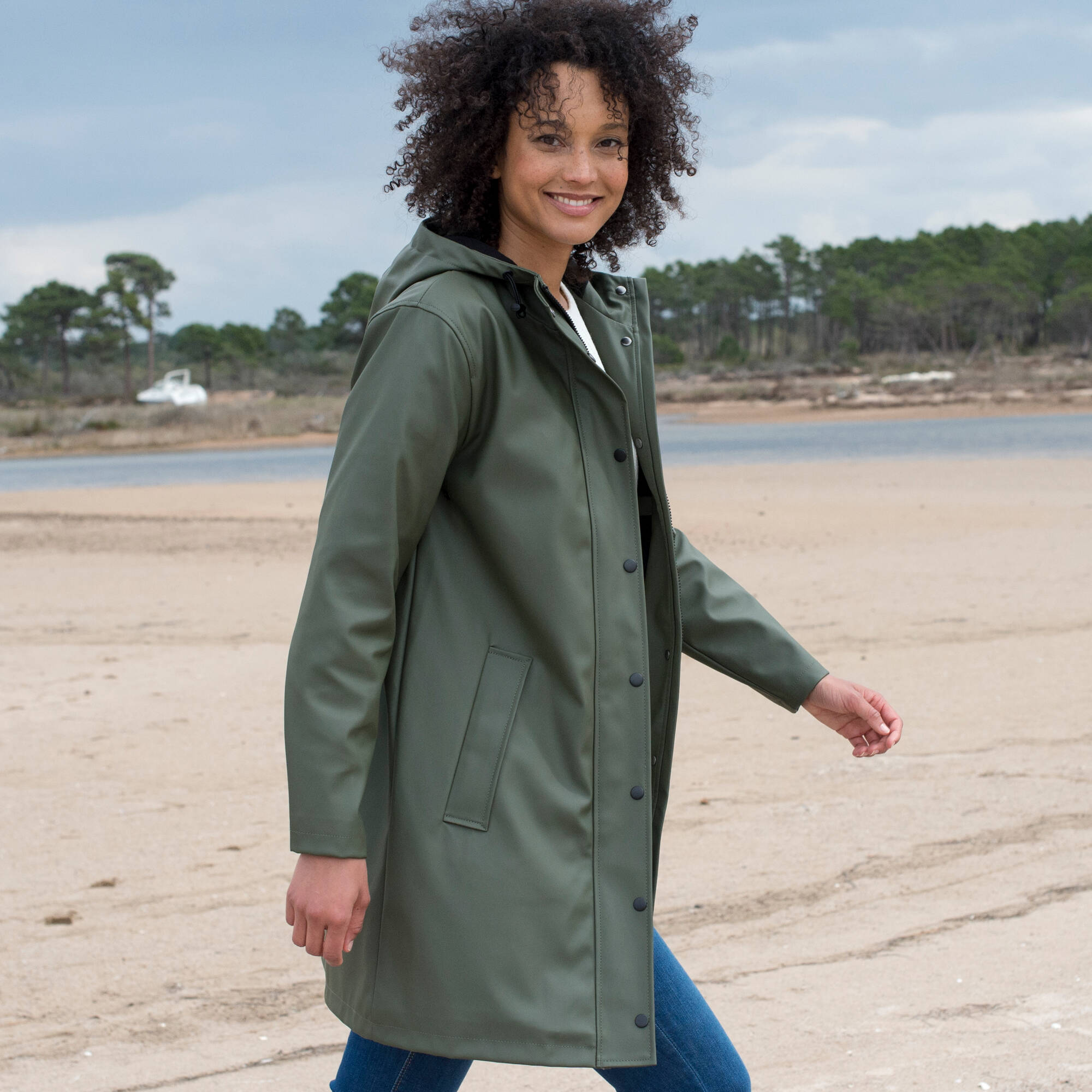 Ciré long imperméable, doublé polaire, polyester recyclé**
