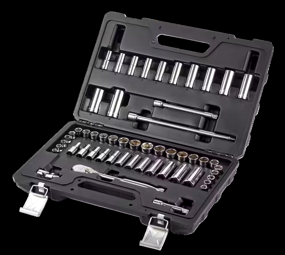 MAXIMUM 3/8-in Drive Professional Grade Socket Set, 53-pc, SAE/Metric, CRV, Nickel-Chrome Plating