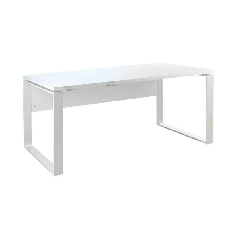 LONGUEUR 170 CM - Bureau blanc laqué et pieds en métal