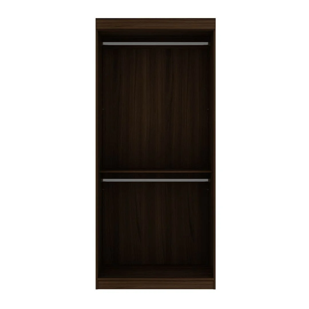 Manhattan Comfort Mulberry 35.9 Open Double Hanging Modern Wardrobe Closet with 2 Hanging Rods