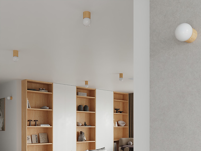 Lampa natynkowa Boomo 19 cm drewniana brązowa