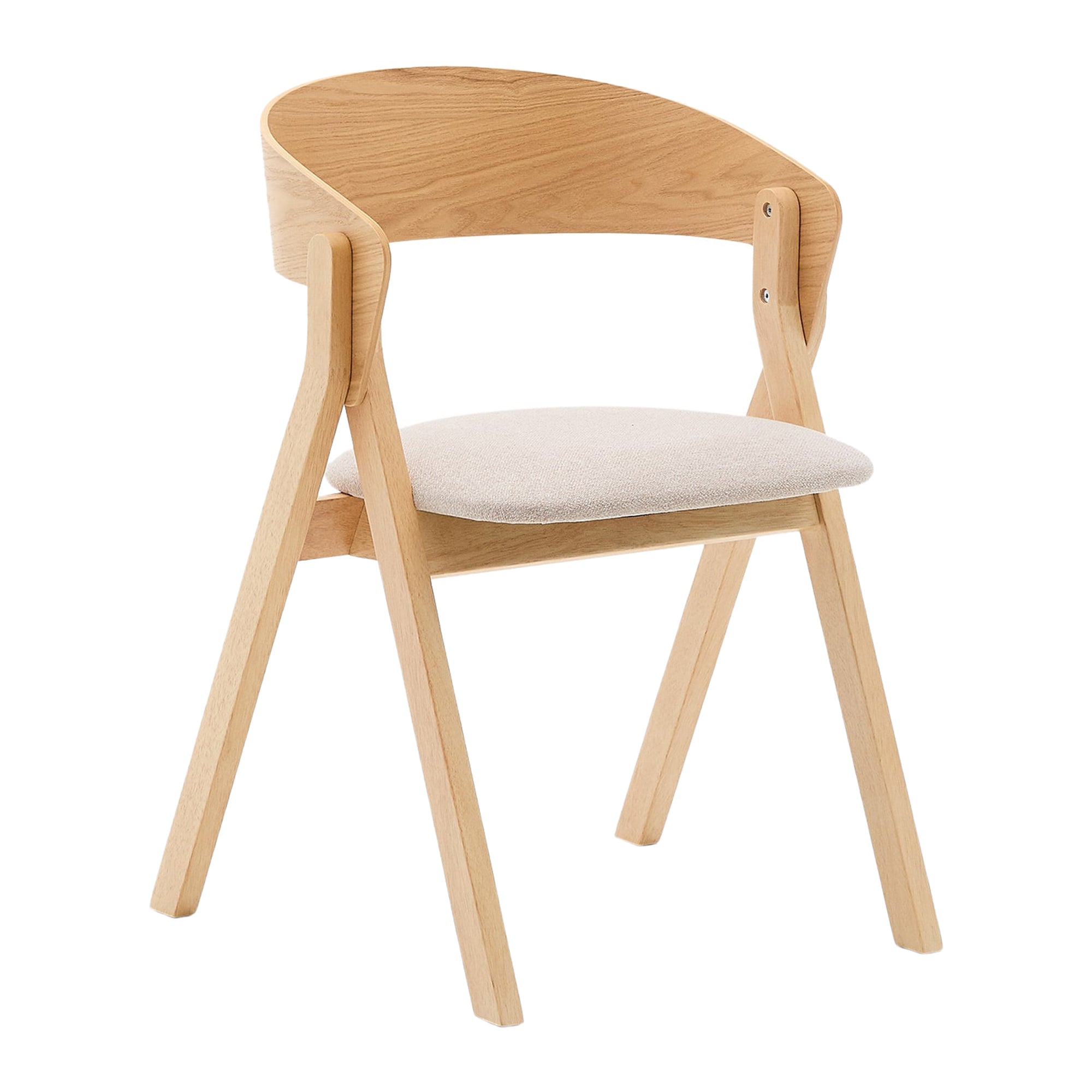 Kave Home Godia Eetkamerstoel - Eiken / Beige