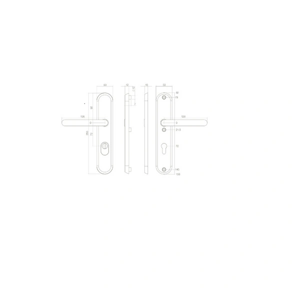 Schutzbeschlag, Kernziehschutz PZ 72 mm oval Drücker/Drücker