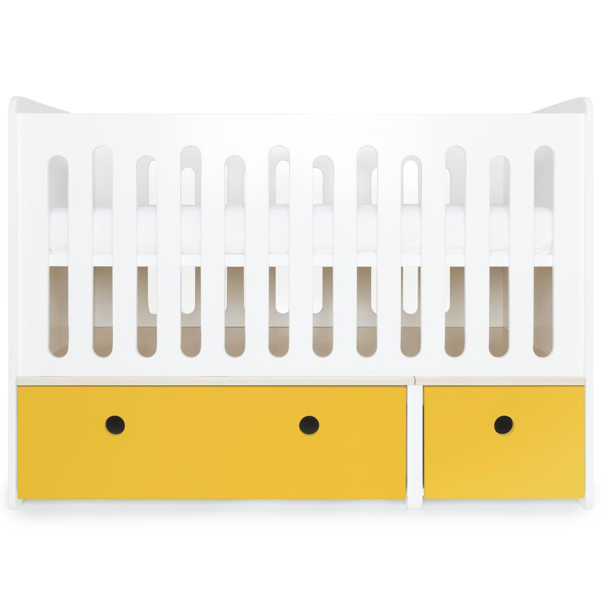 COLORFLEX - Lit bébé évolutif 70x140cm jaune