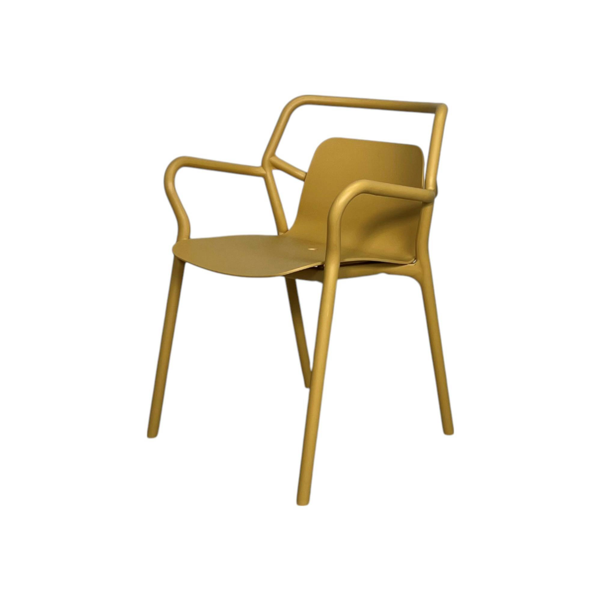 Chaise de jardin design jaune, empilable (lot de 2) PINETO