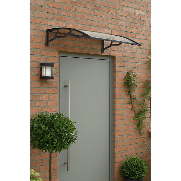 Auvent de Porte d'Entrée et fenêtre 80 x 100 cm - Polycarbonate Anti UV Marquise Extérieure Bras Polypropylène Art Plast