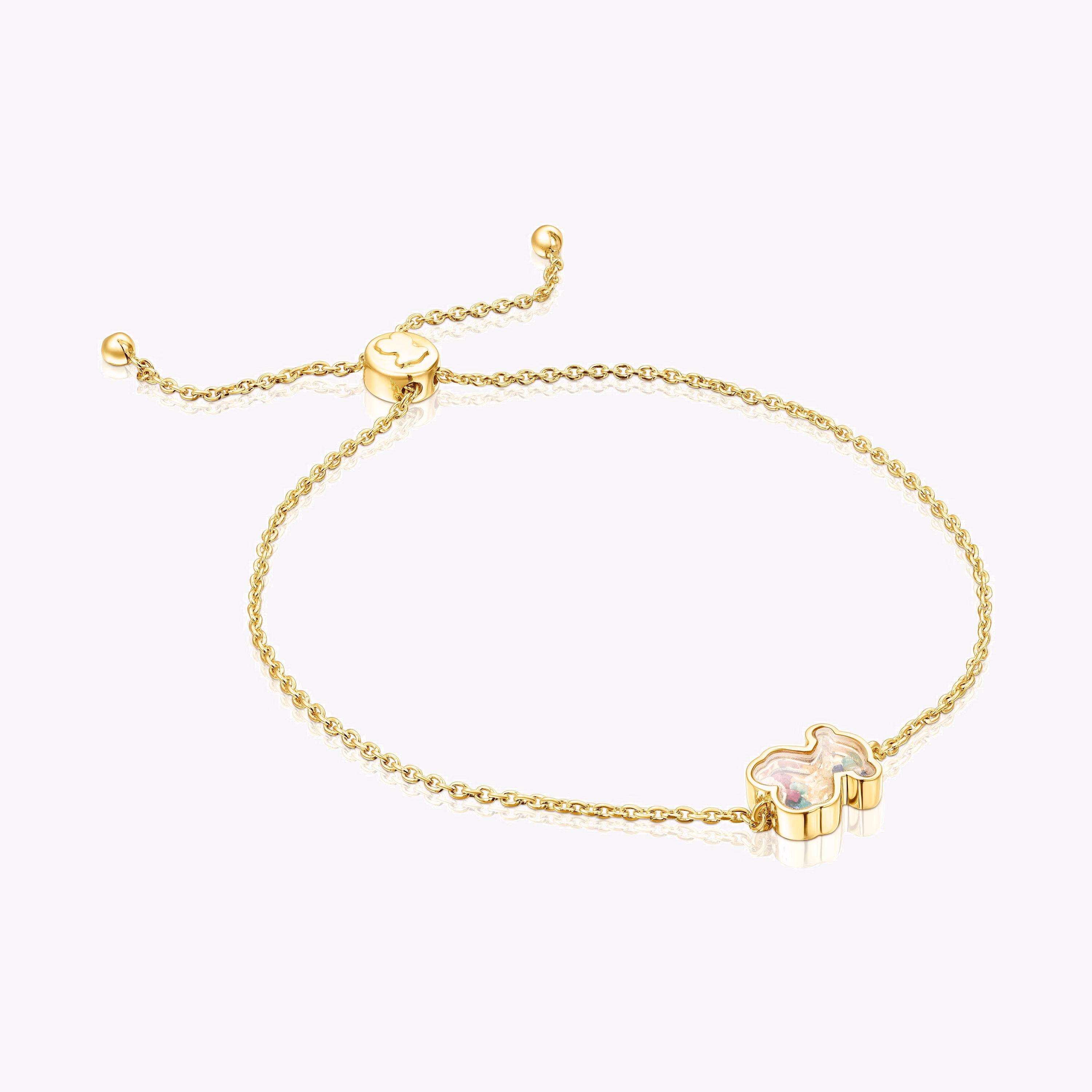 Pulsera con baño de oro 18 kt sobre plata y multi gemas Areia