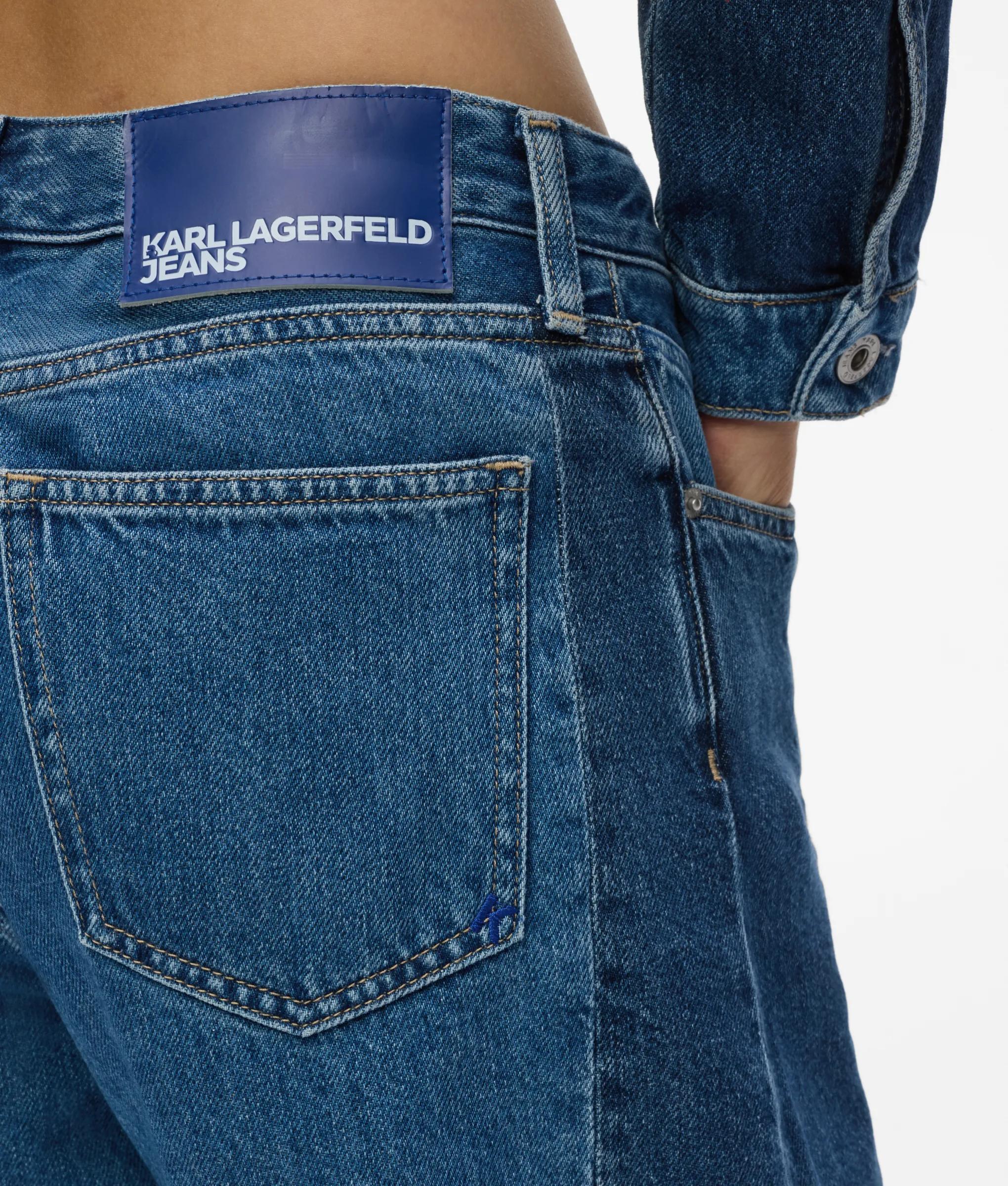 Jeans évasé taille mi-haute en denim à blocs
