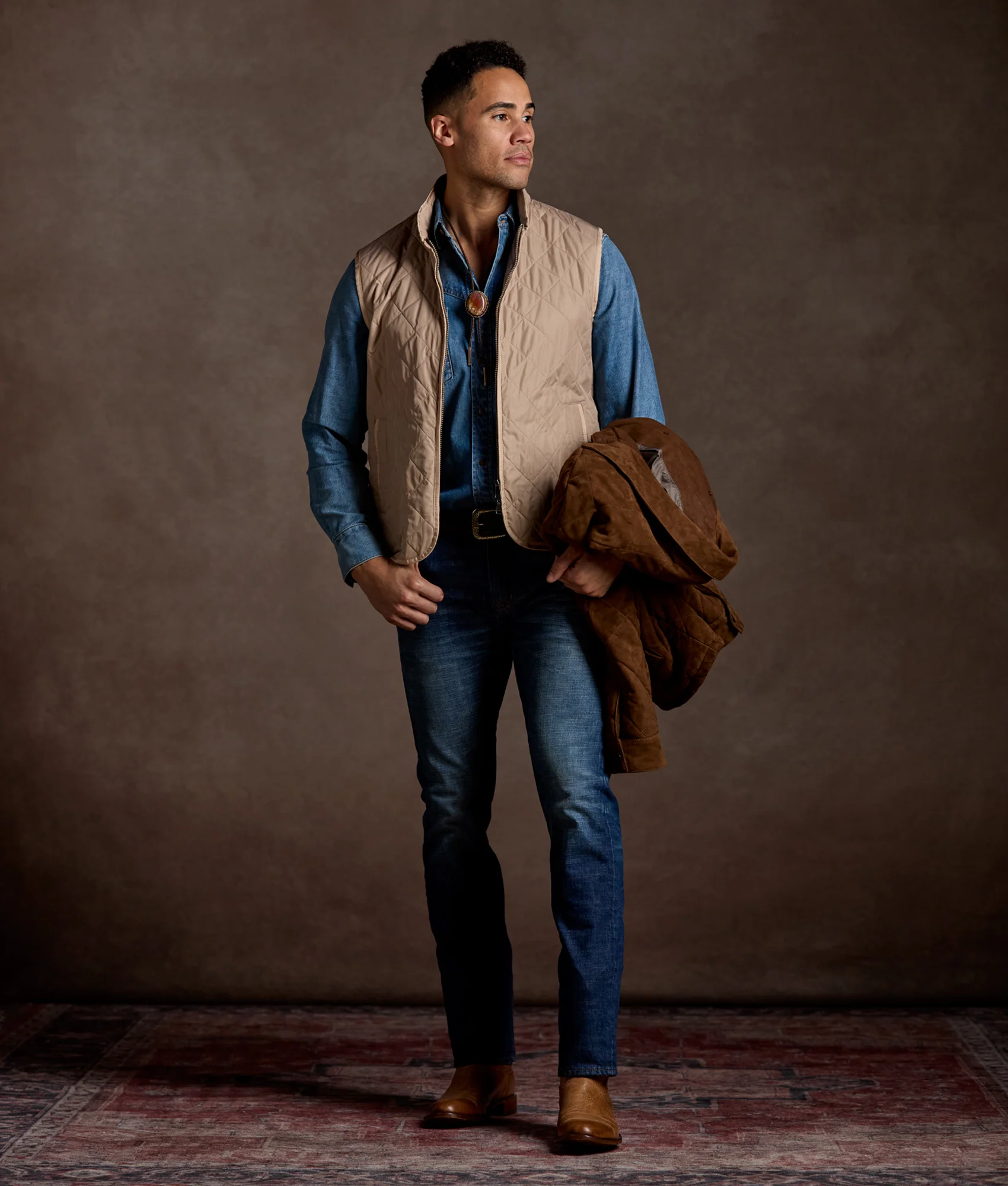 Jameson Quilted Vest - Khaki