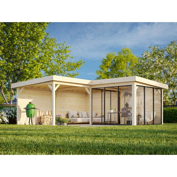 Pavillon »Lenna Set 412 Slide«, BxHxT: 588 x 245 x 588 cm, Braun