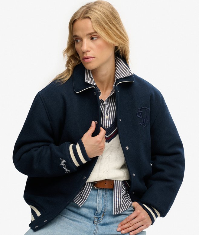 Country Club Wool Blend Bomber Jacket