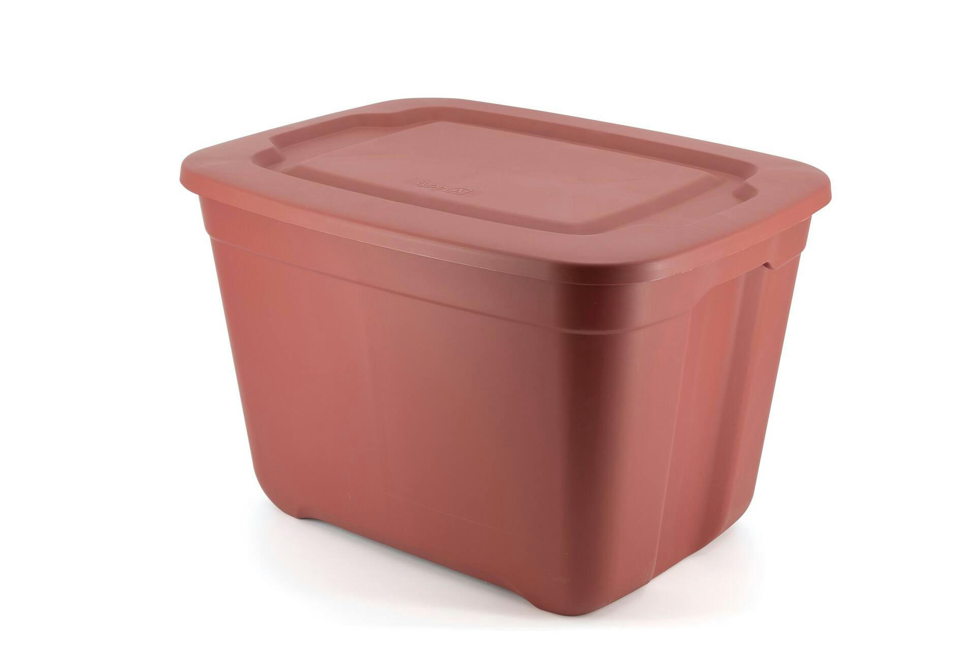type A Restore Stackable Storage Box with Lid, 68-L, Red
