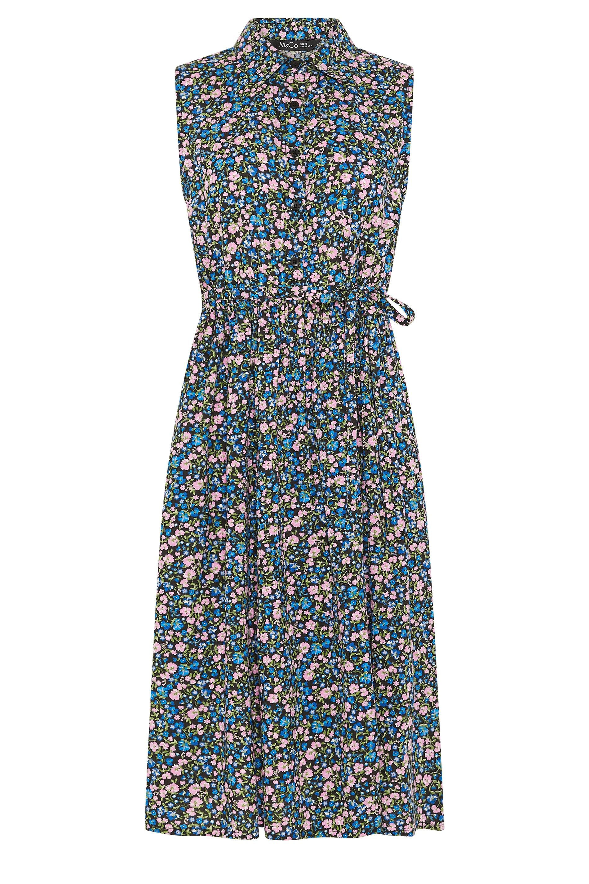 M&Co Petite Ditsy Floral Print Shirt Dress