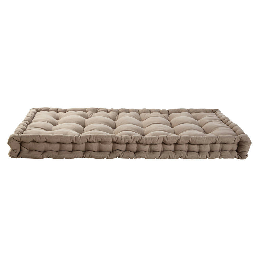 - Matelas enfant en coton capitonné taupe 60x120