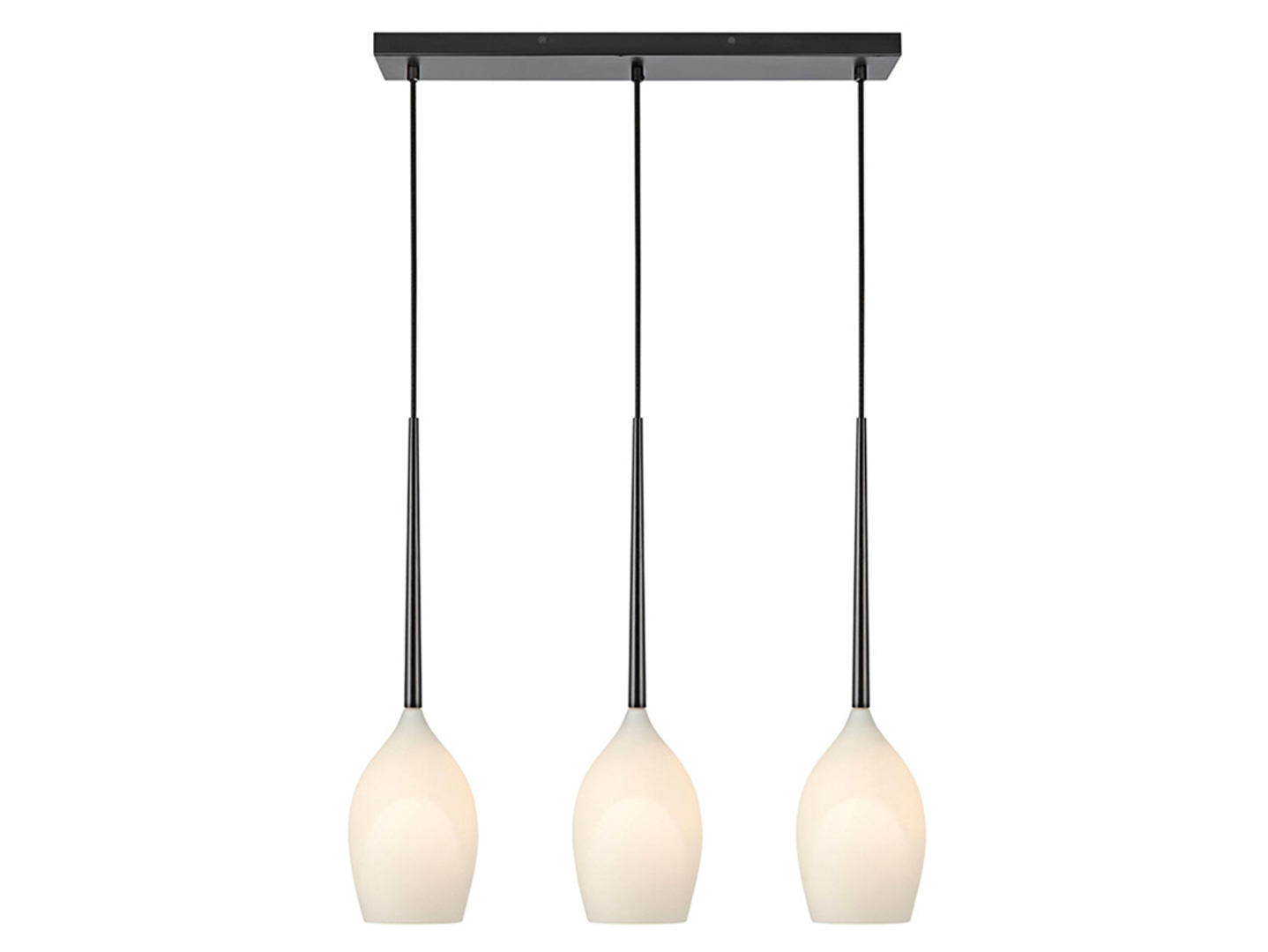 Lampa wisząca Salut 3-punktowa metalowa biało-czarna