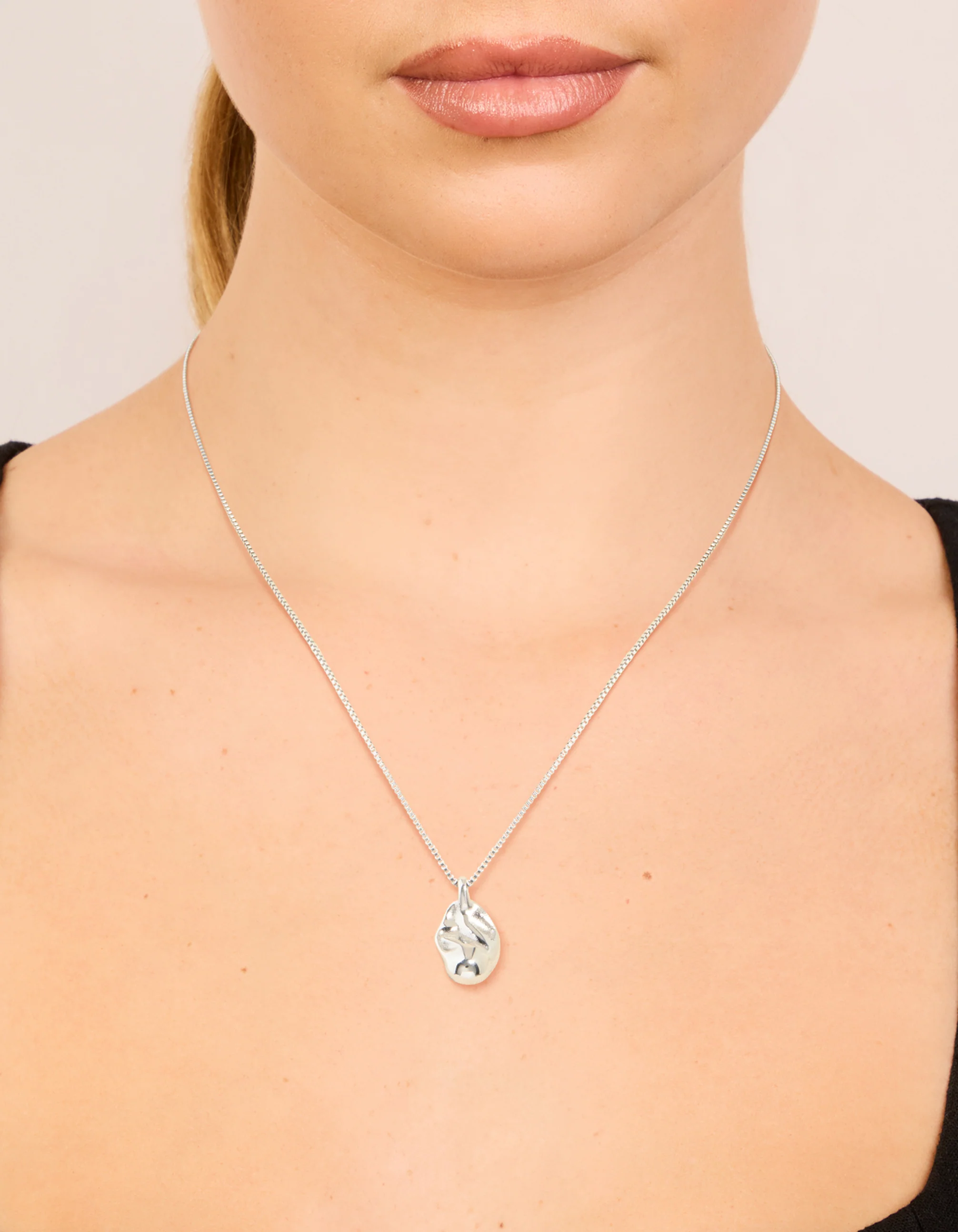 Waterproof Stainless Steel Organic Pendant Necklace