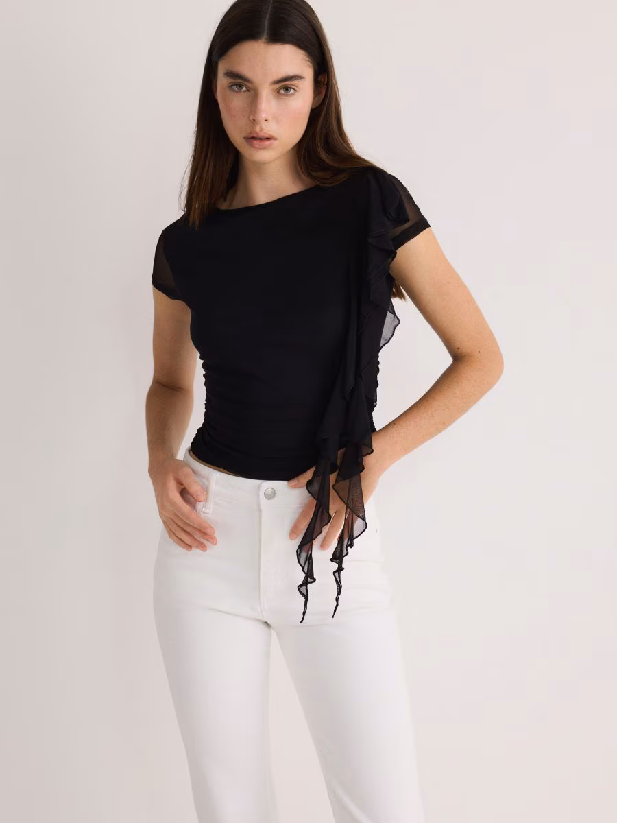 T-Shirt With Decorative Trimming