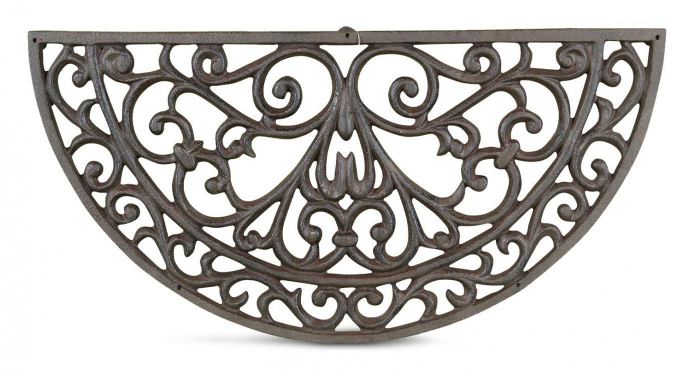 - Paillasson Demi Lune Fonte Marron 60.5cm