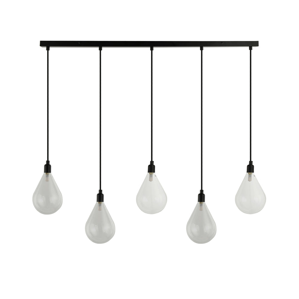 HOME DELUXE Hanglamp van glas CELIA Transparant - 5-lichts