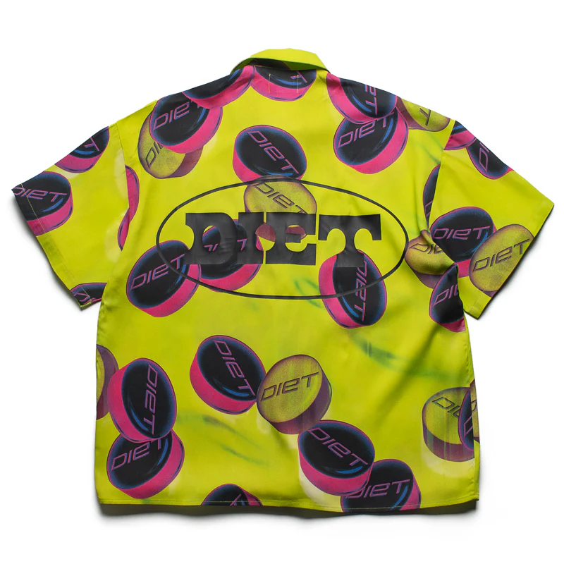 Diet Starts Monday Pill Button Up Shirt - Volt Green