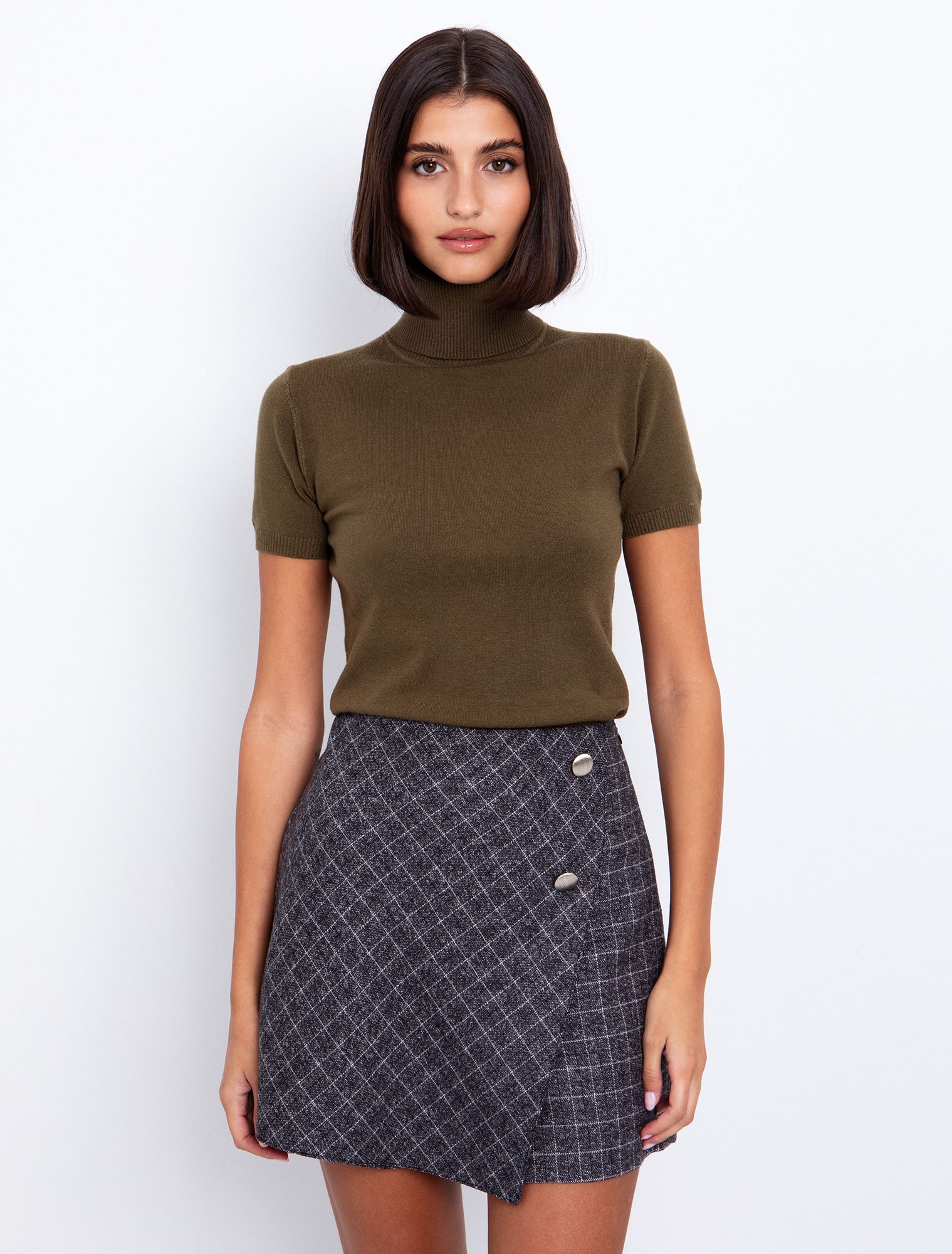 Basic πλεκτό ζιβάγκο κοντομάνικο