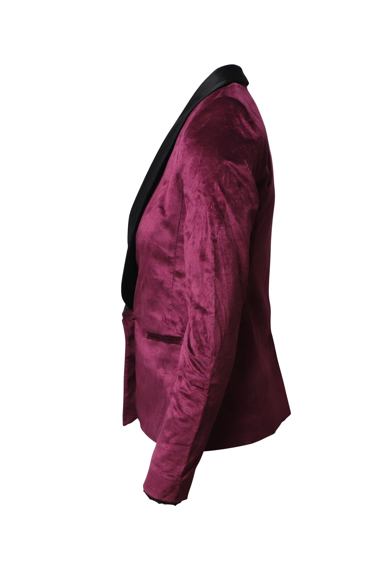 Tibi Preloved Tuxedo and Pants Set in Maroon Velvet