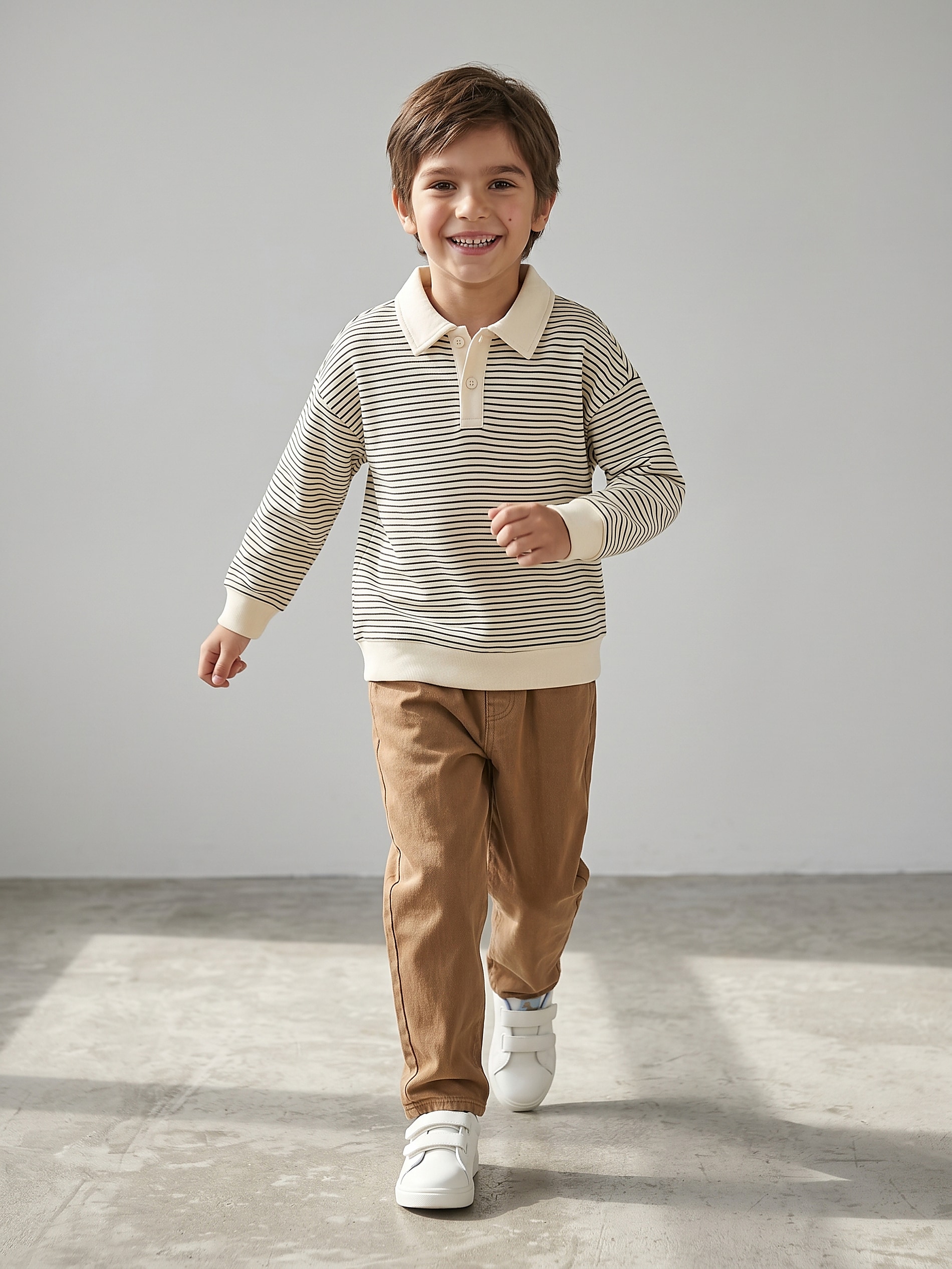 Bawełniana bluza polo w paski