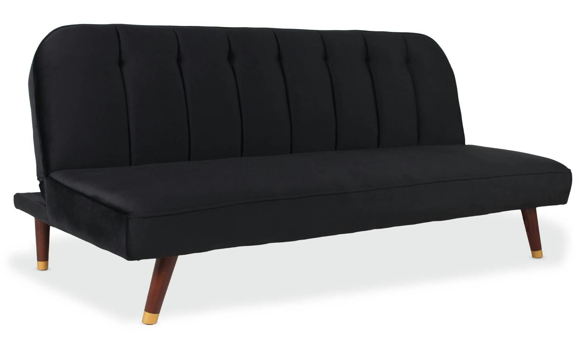 OLYMPIA - Canapé convertible clic-clac velours noir