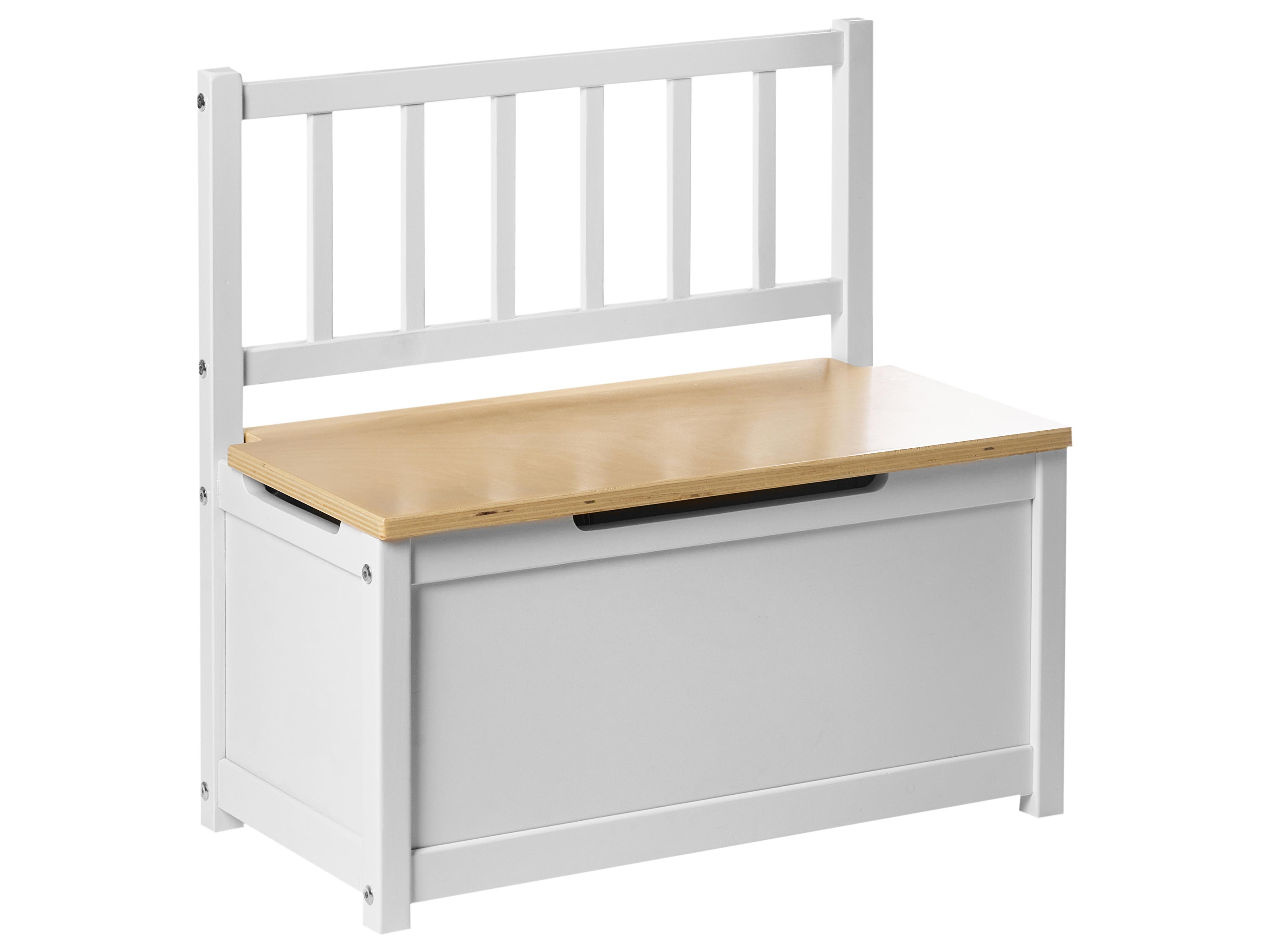 Storage Bench BERRIMA Pine Wood Light Brown/ White