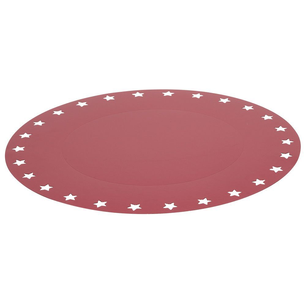 Lot de 4 sous-assiettes en carton rouge décor ajouré