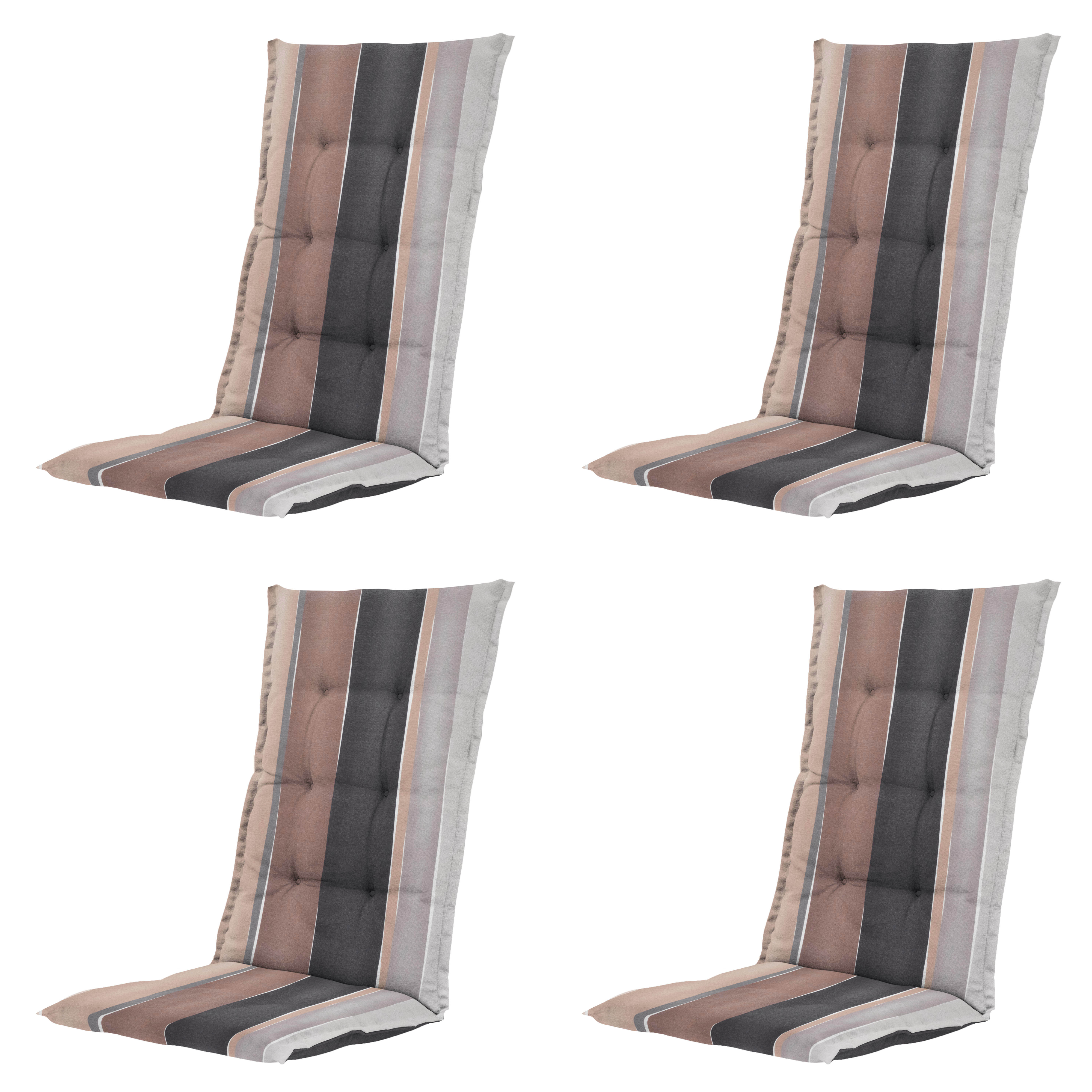 Madison tuinstoelkussen hoge rug Nox - mulitkleur - 123x50x5cm - set van 4