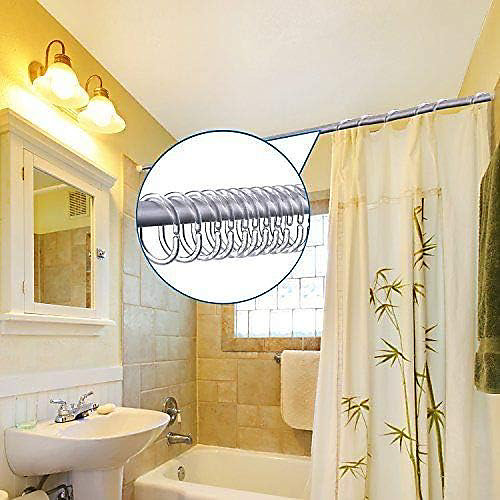 Ensemble de 24 anneaux de rideau de douche en plastique pour tringles à rideaux de salle de bain
