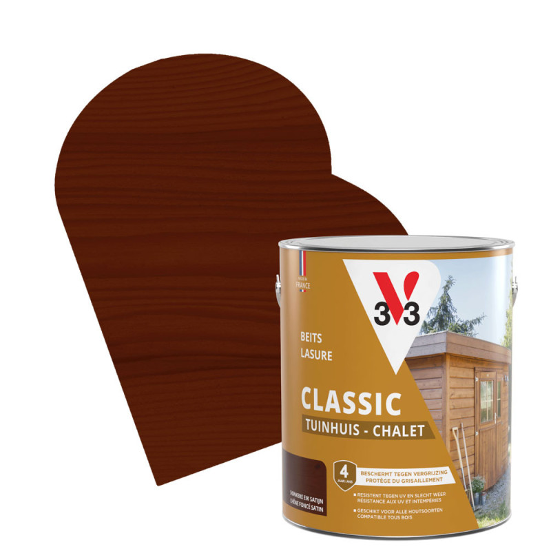 Lasure Chalets chêne foncé satinée 2,5 L V33