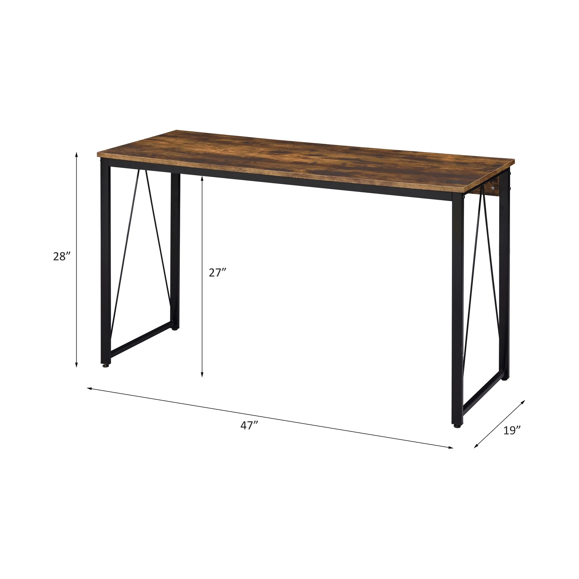 Zaidin Weathered Oak& Black Finish Writing Desk