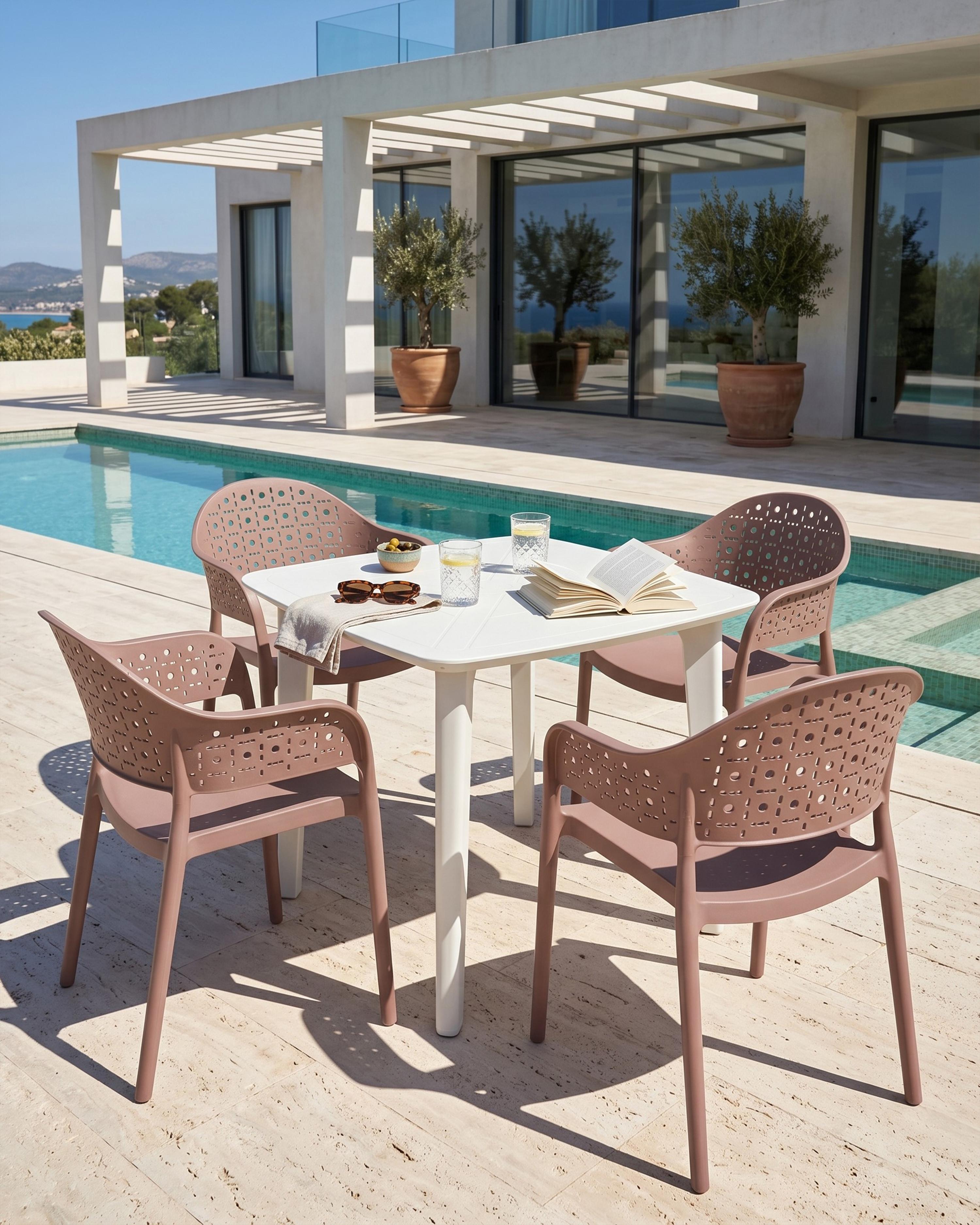 Set of 4 Chairs NARINO Brown