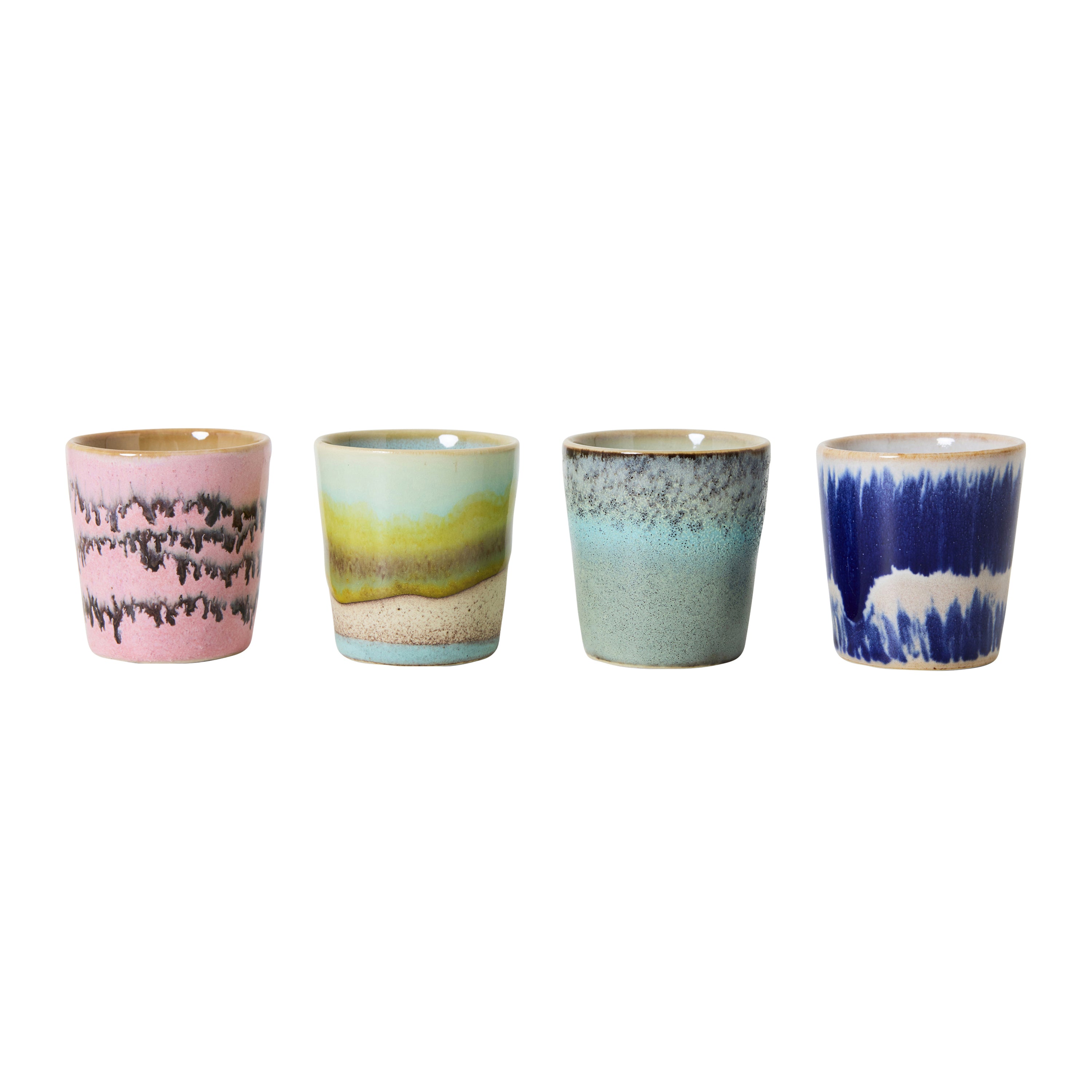 HKliving 70's Ceramics Eierdopjes Set van 4 - Vibrance