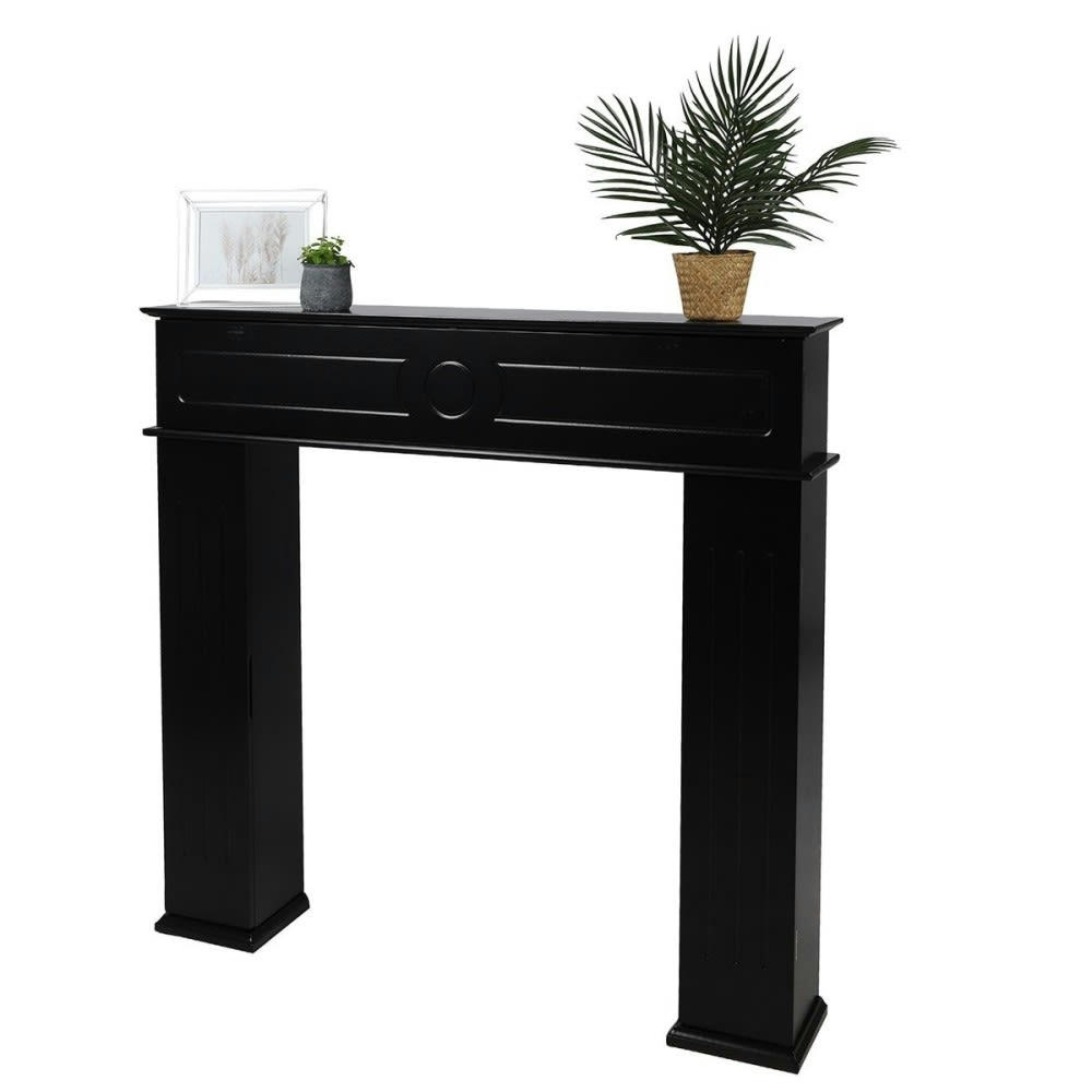 - Contour de cheminée avec portes bois Cottage noir